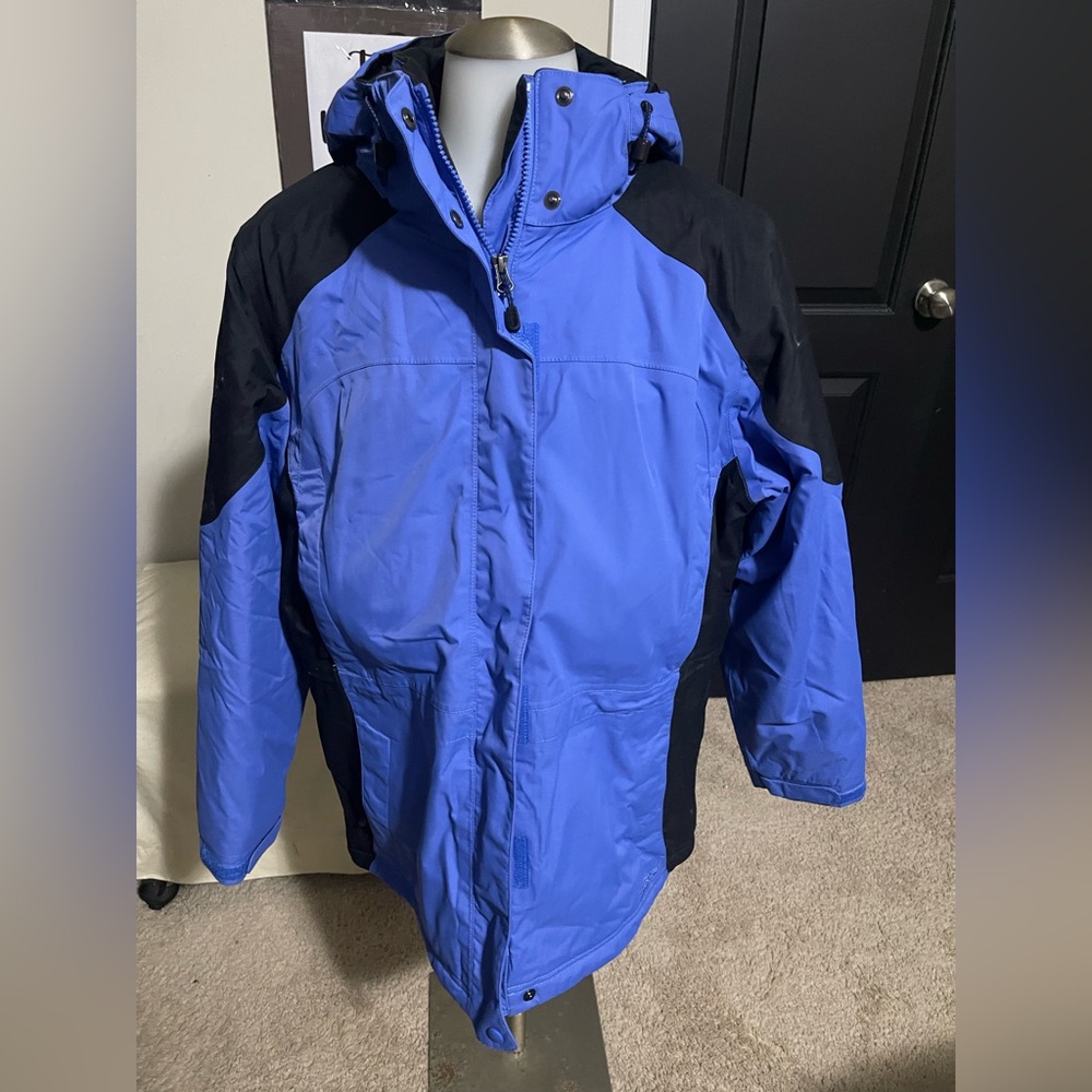 L.L. Bean Blue and Black Hooded Jacket